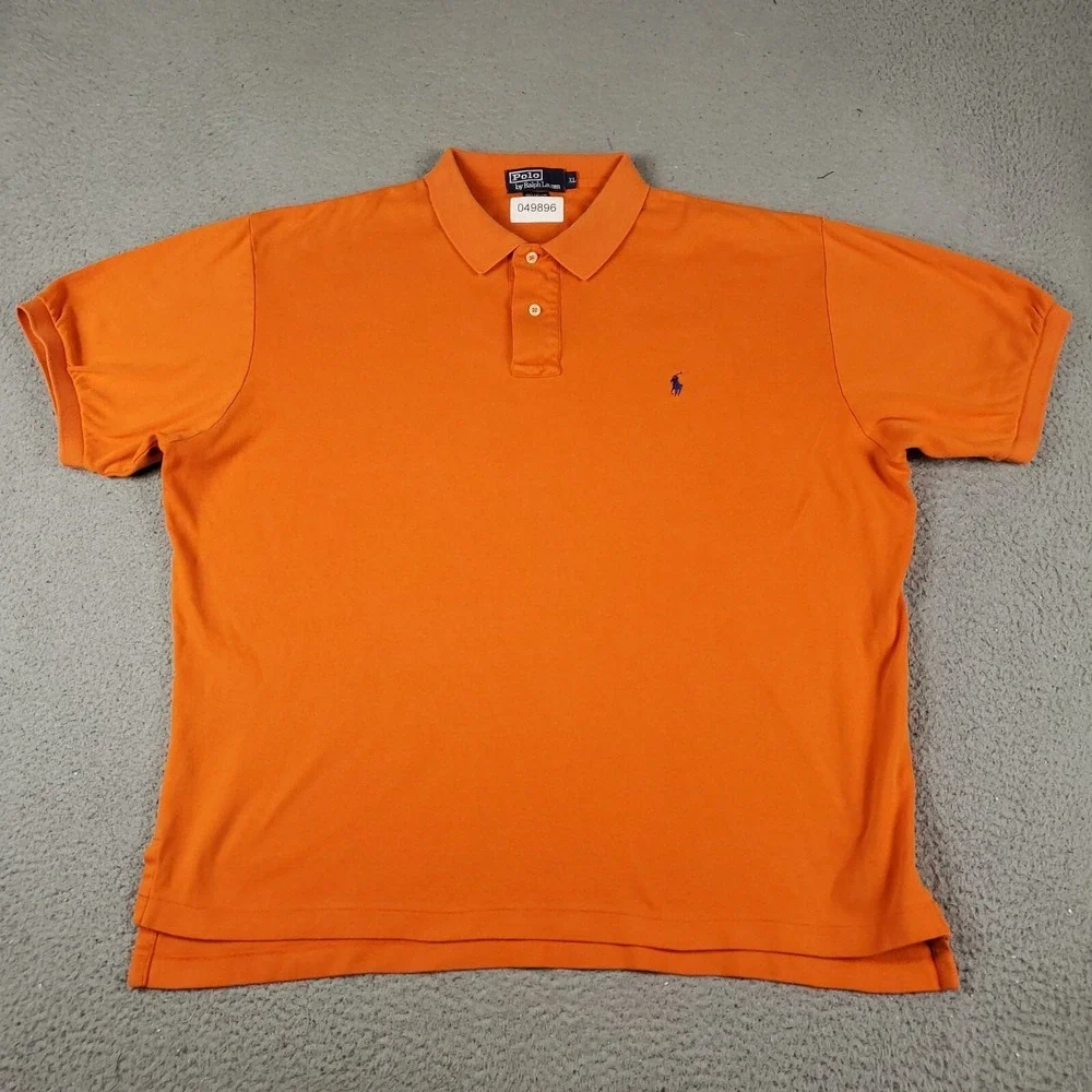 Ralph Lauren Polo Shirt Mens XL Orange Pony Casual Short Sleeve *
